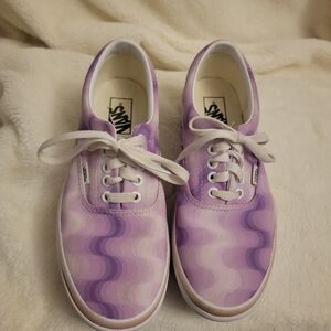 Vans Lavender and Pink Wave Canvas Sneakers